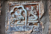 Bagan Myanmar. Dhammayazika pagoda, glazed Jataka plaques. 